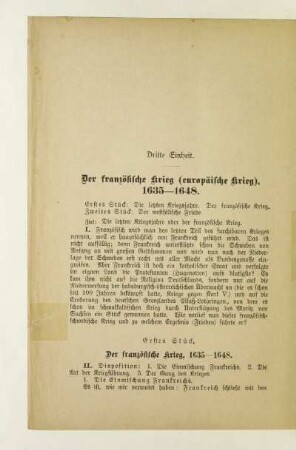 Dritte Einheit. Der französische Krieg (europäische Krieg), 1635-1648