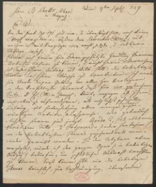 Brief an B. Schott's Söhne : 09.09.1829