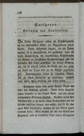 Snelgrave. Edelmuth und Dankbarkeit