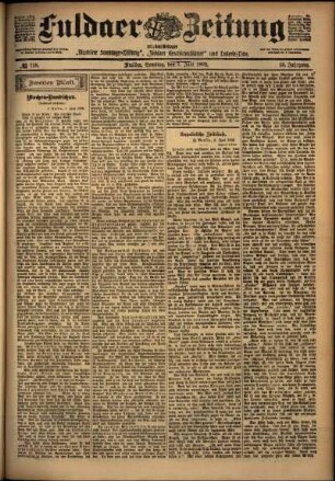Zweite Ausgabe vom Samstag, den 07. Juni 1902.