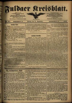 Ausgabe vom Freitag, den 21. September 1906.