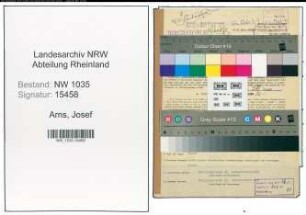 Entnazifizierung Josef Arns , geb. 13.05.1900 (Kaufmaennischer Angestellter)