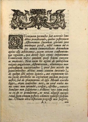 Exercitatio de Cometarum motu