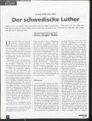 Olaus Petri 1493-1993: Der schwedische Luther