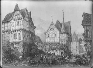 Marktplatz von Bacharach (Reproduktion einer Druckgrafik)
