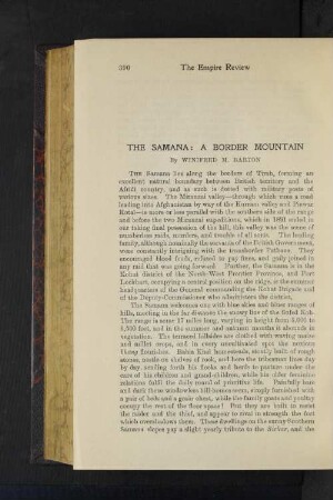 The Samana: A Border Mountain