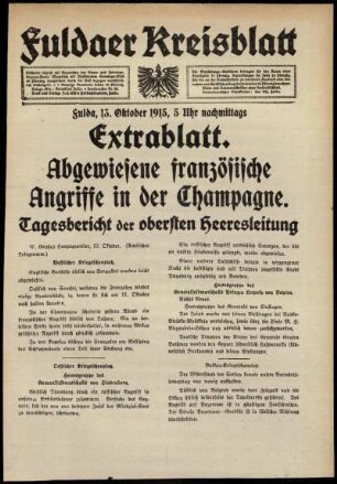 Ausgabe vom Mittwoch, den 13. Oktober 1915.