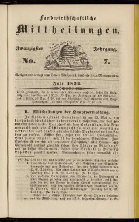 Zwanzigster Jahrgang. No. 7.