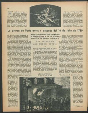La prensa de París antes y depués del 14 de julio de 1789 : Una reseña