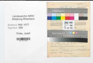 Entnazifizierung Josef Finke , geb. 24.03.1917 (Polizist)