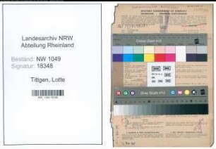Entnazifizierung Lotte Tittgen , geb. 29.07.1898 (Lehrerin)