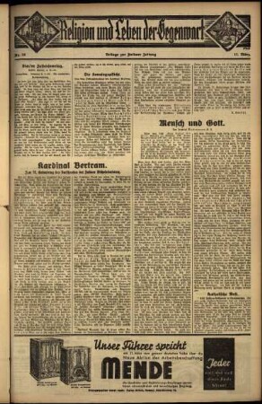 Dritte Ausgabe vom Sonntag, den 11. März 1934.