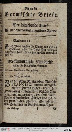 Der sechzehende Brief