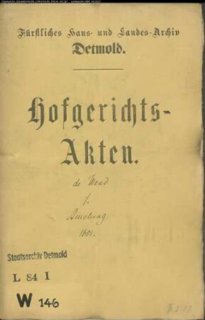 de Wend, Lubbert gegen Kurd Amelung und Ernst Witkenheger - Dienstpflicht