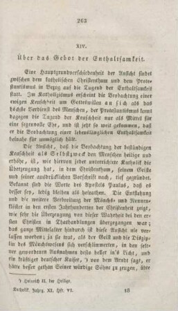 263-270 Ueber das Gebot der Enthaltsamkeit