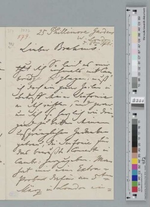 Brief an Johannes Brahms