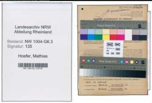 Entnazifizierung Mathias Hoefer , geb. 13.03.1897 (Meister)