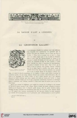 3: La saison d'art à Londres, [2], la "Grosvenor Gallery"