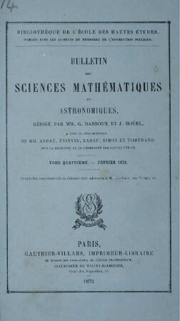 Tome Quartiéme. - Février 1873.