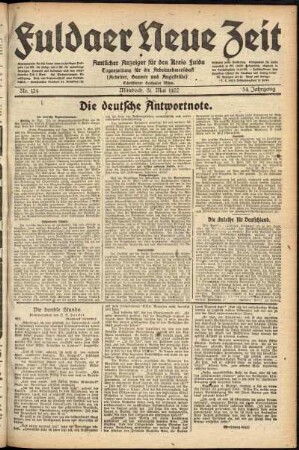 Ausgabe vom Mittwoch, den 31. Mai 1922.