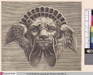 [Groteske Maske mit Flügeln; Grotesque mask with wings]