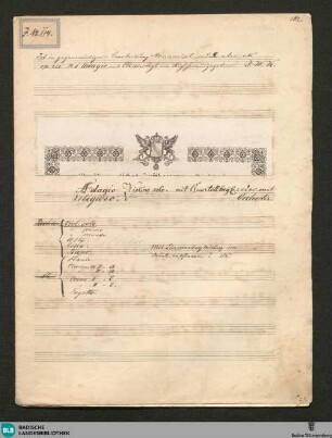 Adagio religioso - JWK Mus.Ms. 67 b : vl, orch; e; StrK 231/1, StrK WoO 2.10