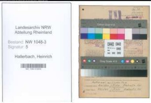 Entnazifizierung Heinrich Hallerbach , geb. 18.02.1911 (Kaufmaennischer Angestellter)