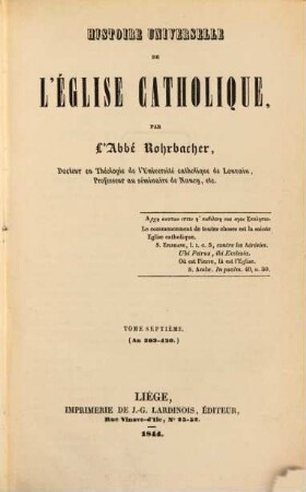 Histoire universelle de l'église catholique, 7. An 363 - 430