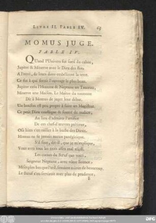 Momus Juge. Fable IV.