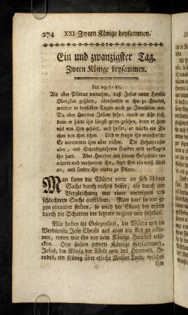 274-287, XXI. Zween Koenige beysammen