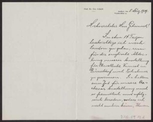 Schreiben an Hermann Muthesius (Brief)