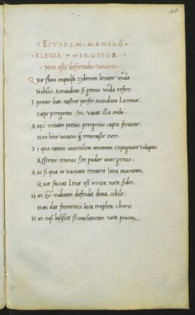 Eiusdem Manilii Elegia-Erotice