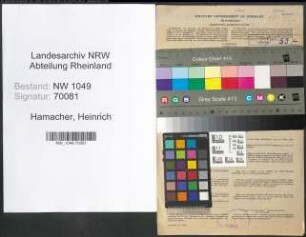 Entnazifizierung Heinrich Hamacher , geb. 12.07.1892 (Landwirt)