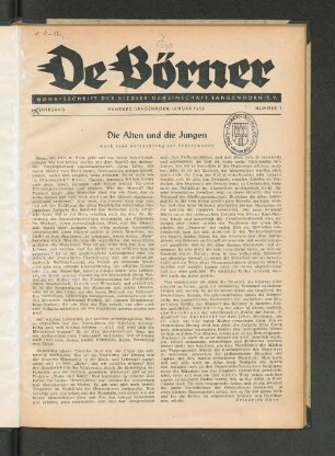 17. Jahrgang, Hamburg-Langenhorn, Januar 1952, Nummer 1