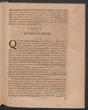 Caput II. De Attributis Divinis