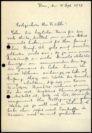 W. Kolbe an K. Kübler