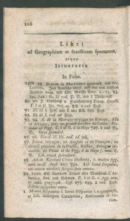 Libri ad Geographiam et Statisticam spectantes, atque Itineraria