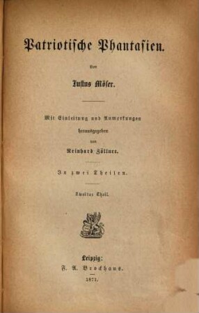 Patriotische Phantasien : in zwei Theilen, 2