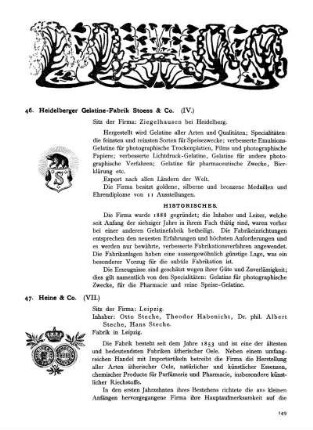 46. Heidelberger Gelatine-Fabrik Stoess & Co.