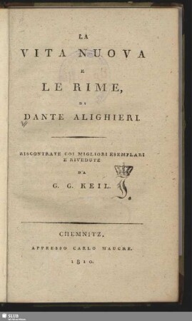 La Vita Nuova E Le Rime