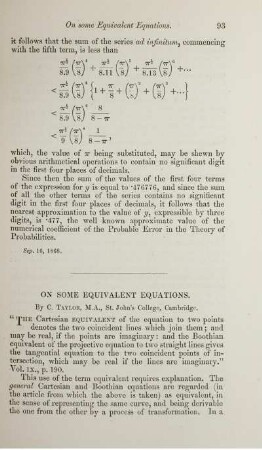 On some equivalent equations.