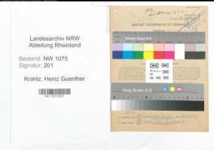 Entnazifizierung Heinz Guenther Krantz , geb. 19.01.1910 (Richter)