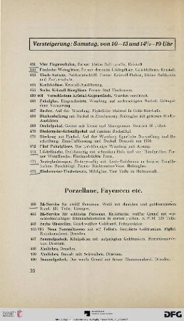 Porzellane, Fayencen etc. (Nr. 480-747)