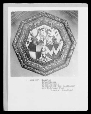 Totenschild des Balthasar von Welsberg