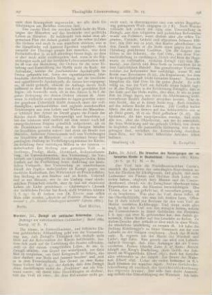 297-298 [Rezension] Werder, Jul., Zwingli als politischer Reformator