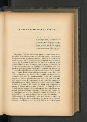 La France s'implante au Soudan