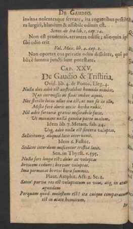 Cap. XXV. De Gaudio & Tristitia.