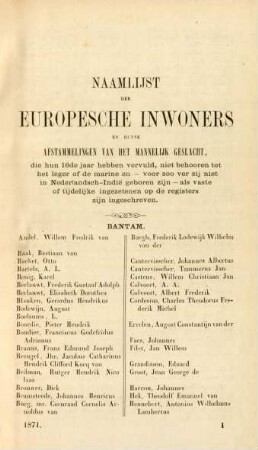 Naamlijst der europesche inwoners ...