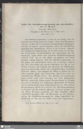 Ueber die Oberflächenspannung von Quecksilber