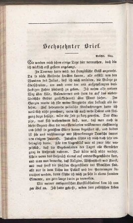 Sechszehnter Brief.